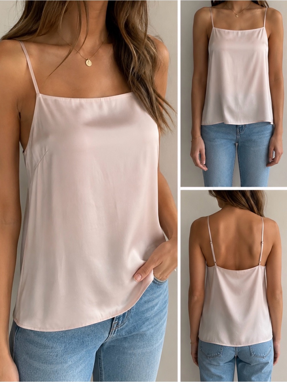 NWT J Crew Light Pink Satin Camisole Tank Top